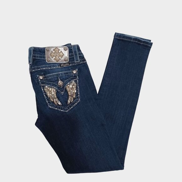 Miss Me Signature Skinny Women's Size 27 Rhinestone Embellished Denim Jeans - Picture 4 of 9